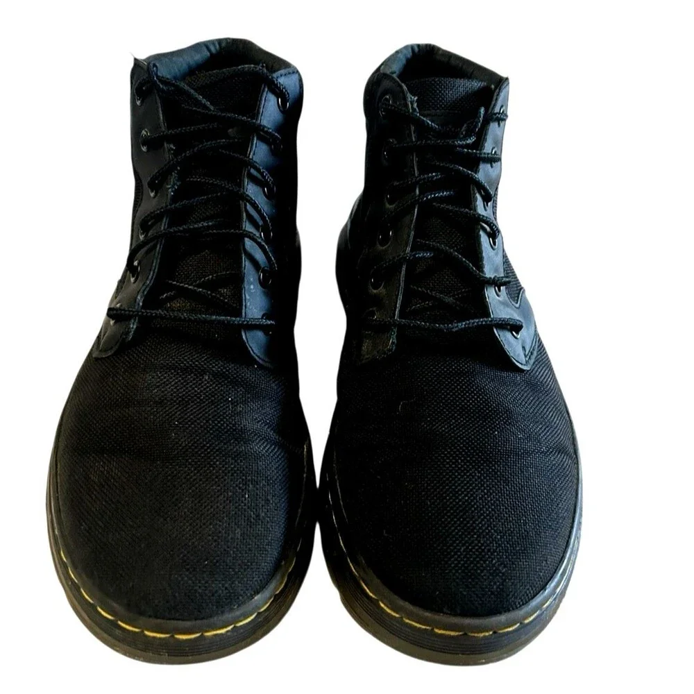 Dr. Martens Bonny Tech Utility Black Canvas Woven Chukka Boots M-7 / W-8